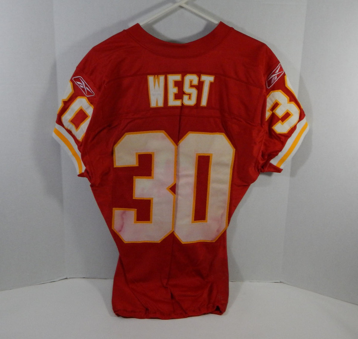 2003 Kansas City Chiefs Lyle West #30 Game Issued Red Jersey 46 DP15628