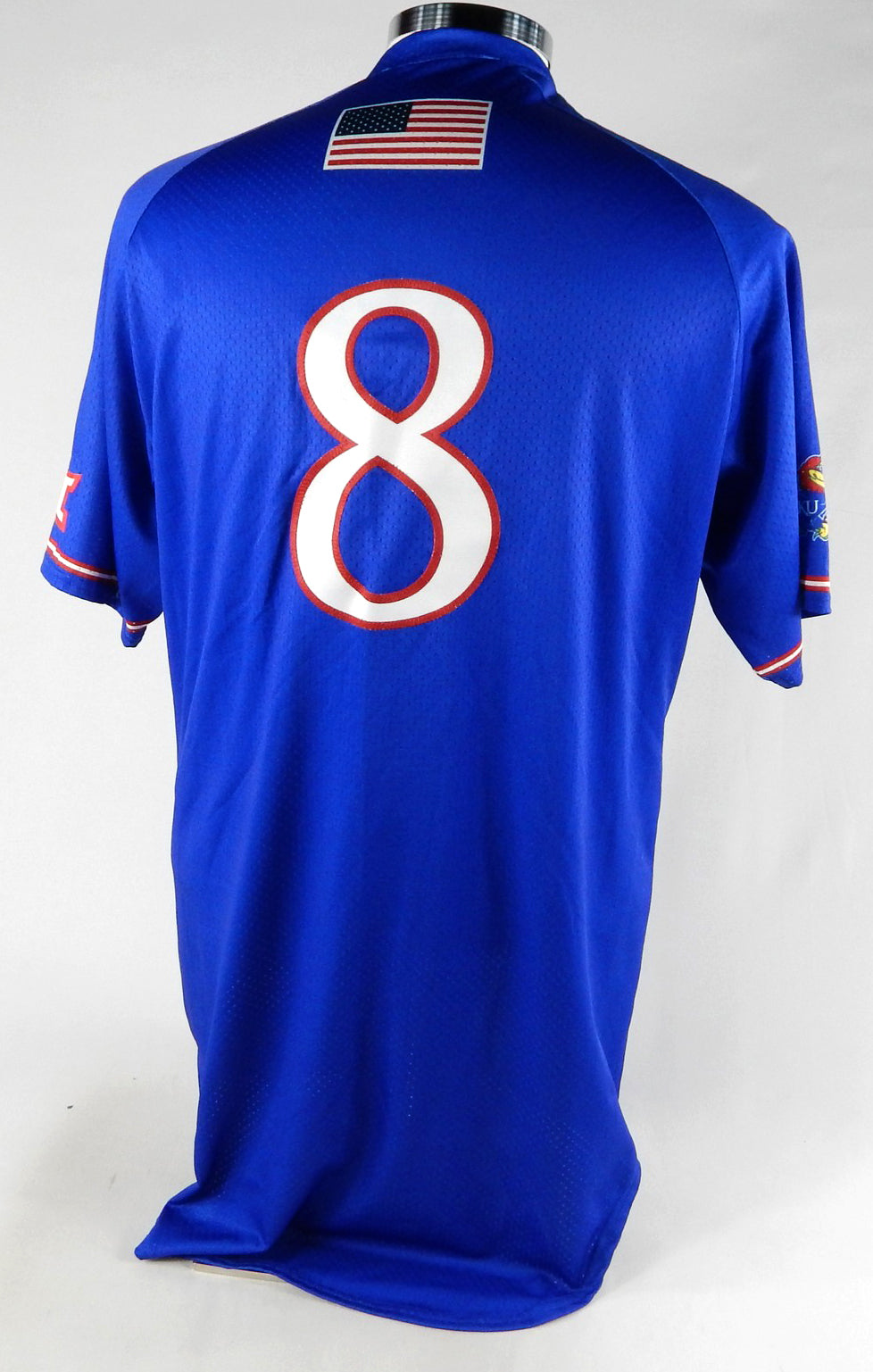 Kansas Jayhawks #8 Game Used Blue Jersey Baseball 38 096 Pic2