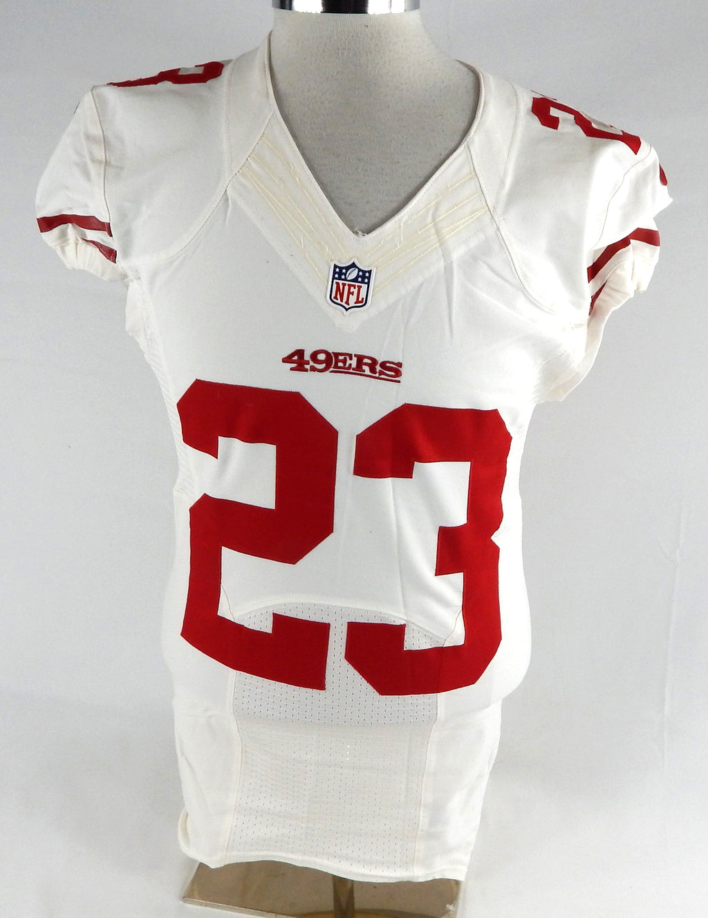San Francisco 49ers LaMichael James #23 Game Used White Jersey NP Rem 38 7 2012