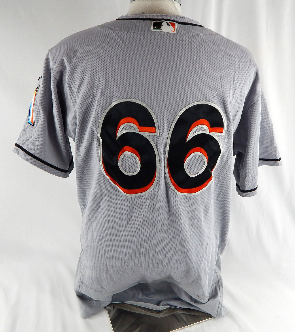 2012-18 Miami Marlins #66 Game Used Grey Jersey 46 747 Pic2