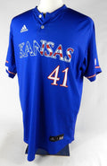 Kansas Jayhawks #41 Game Used Blue Jersey Baseball 40 100
