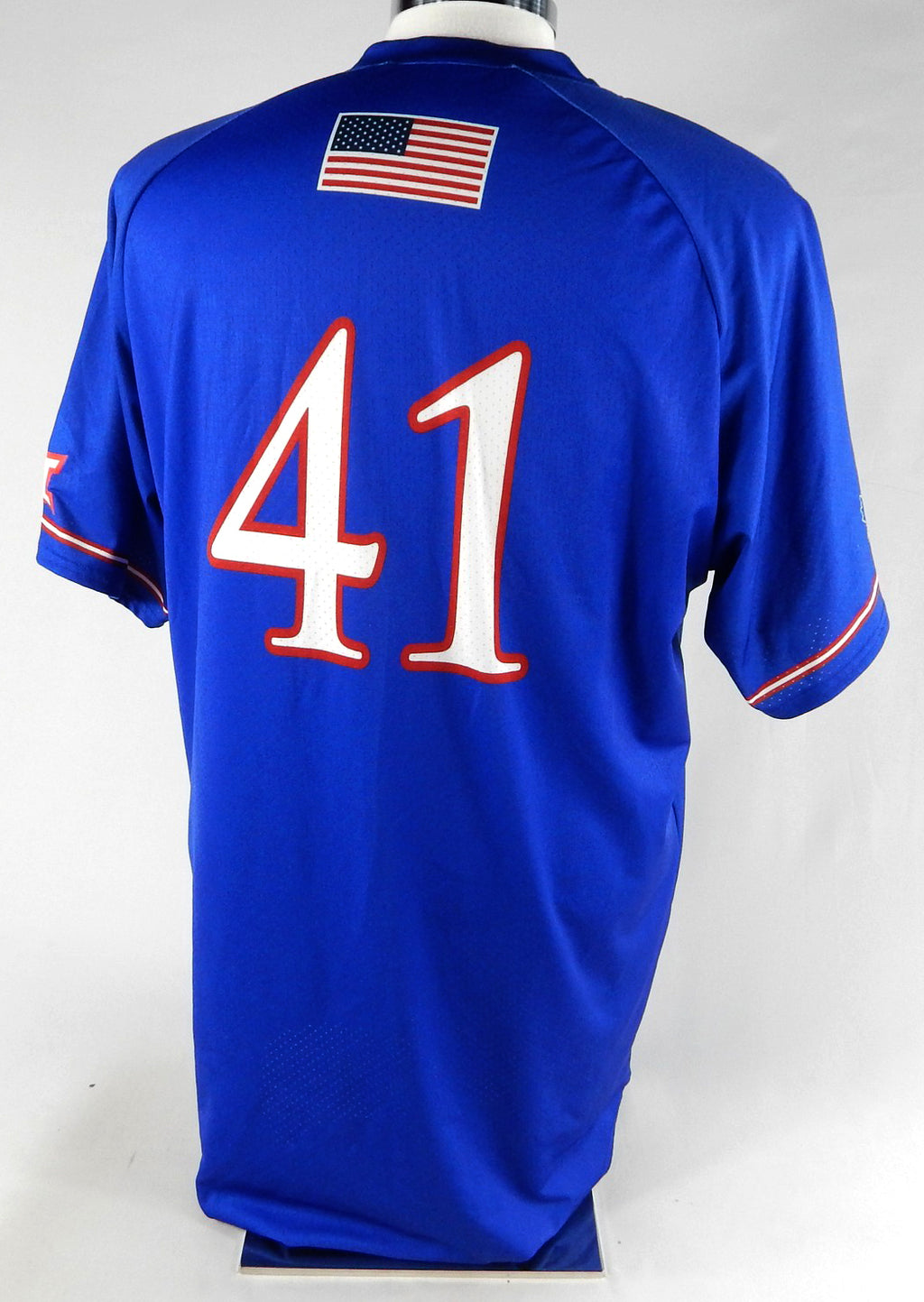 Kansas Jayhawks #41 Game Used Blue Jersey Baseball 40 100 Pic2