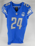 2023 Detroit Lions Colby Richardson #24 Game Issued Blue Jersey 90th Patch 40 9