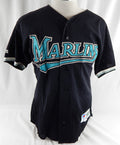 1999-02 Miami Marlins #53 Game Used Black Jersey Batting Practice ST NP Rem 46 3