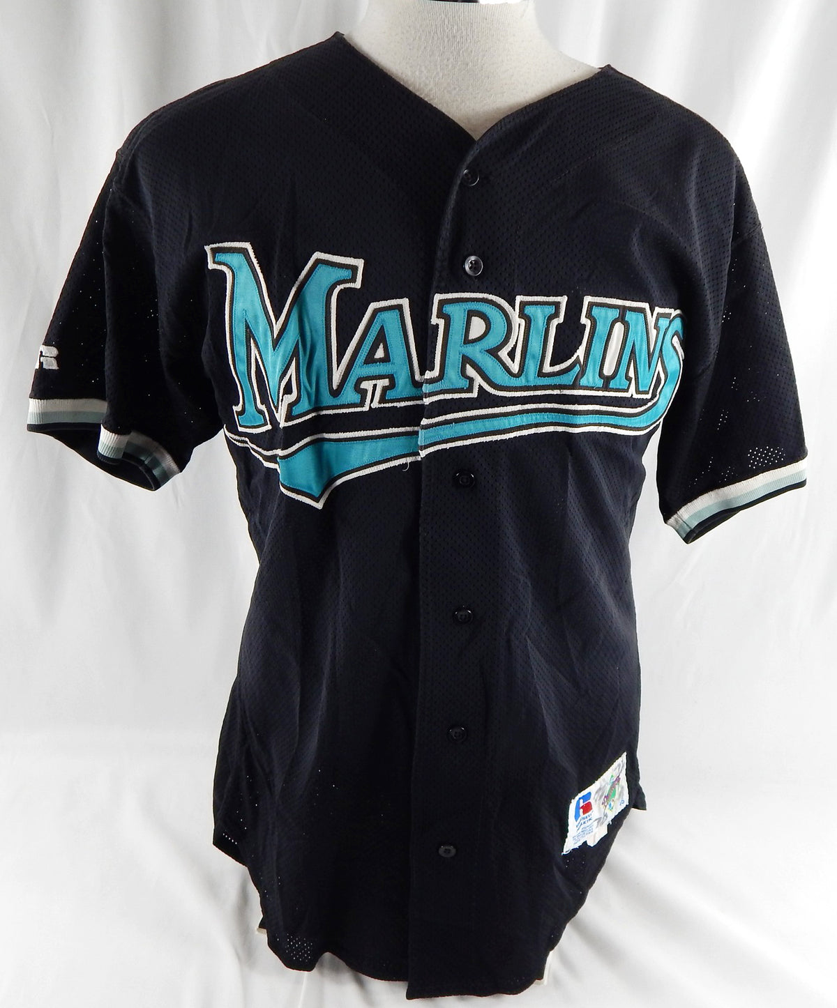 1999-02 Miami Marlins #53 Game Used Black Jersey Batting Practice ST NP Rem 46 3