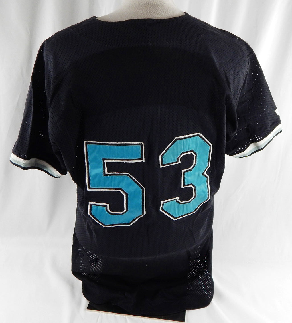1999-02 Miami Marlins #53 Game Used Black Jersey Batting Practice ST NP Rem 46 3 Pic2
