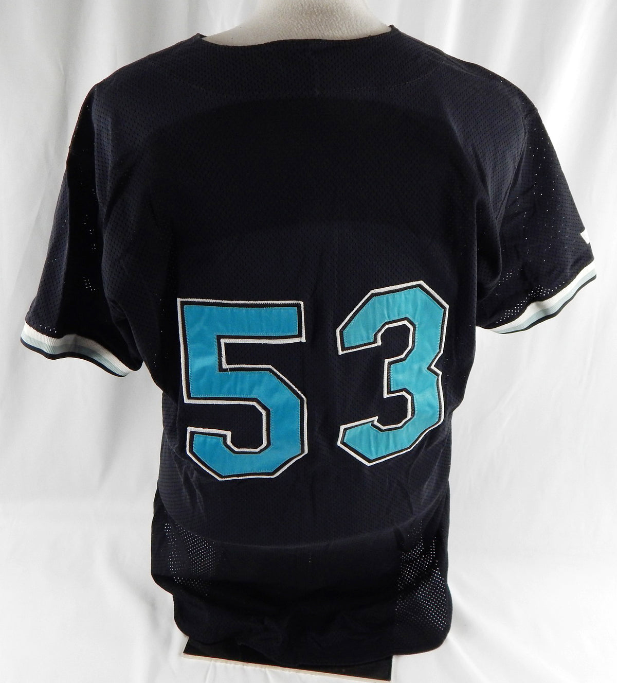 1999-02 Miami Marlins #53 Game Used Black Jersey Batting Practice ST NP Rem 46 3 Pic2