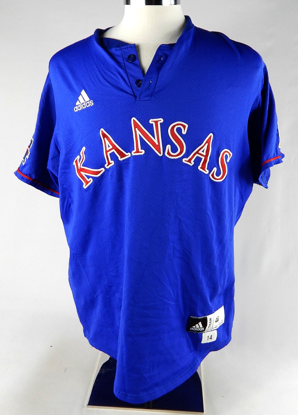 2014 Kansas Jayhawks #48 Game Used Blue Jersey Baseball 46 102