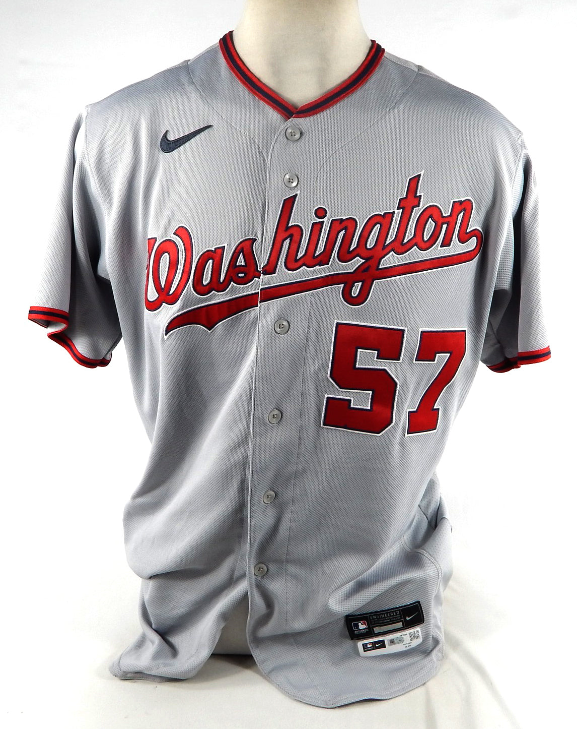 2021 Washington Nationals Andres Machado #57 Game Issued Pos Used Grey Jersey 4 Pic2