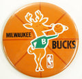 1960s 70s Vintage NBA Milwaukee Bucks Basketball Pin (3.5" In Diameter)