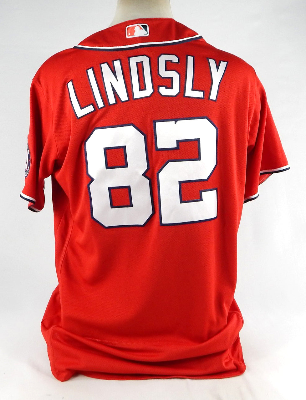 2023 Washington Nationals Brady Lindsly #82 Game Issued Pos Used Red Jersey 48 2