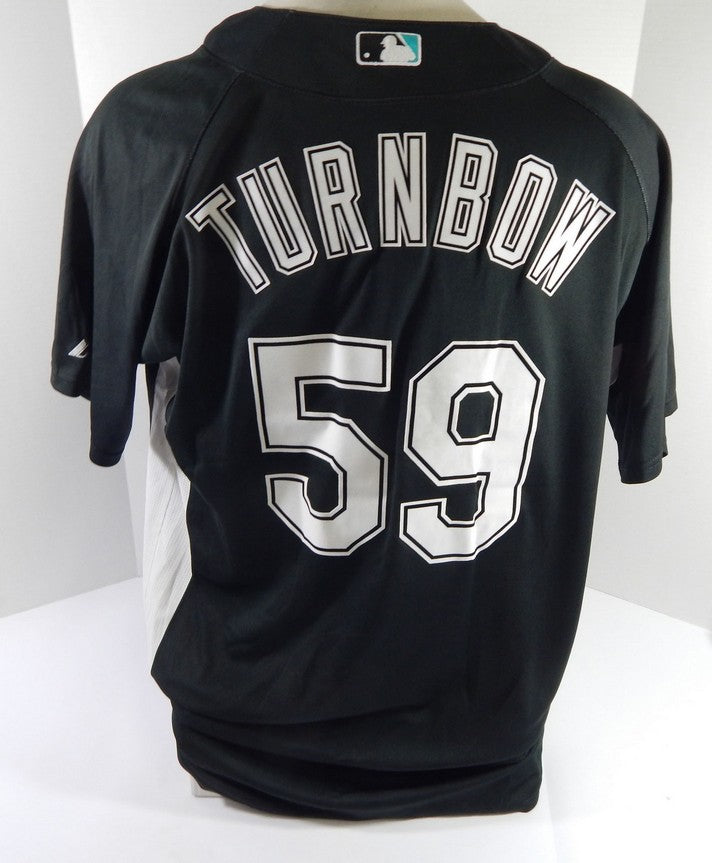Florida Marlins Derrick Turnbow #59 Game Used Black Jersey BP ST XL DP53556
