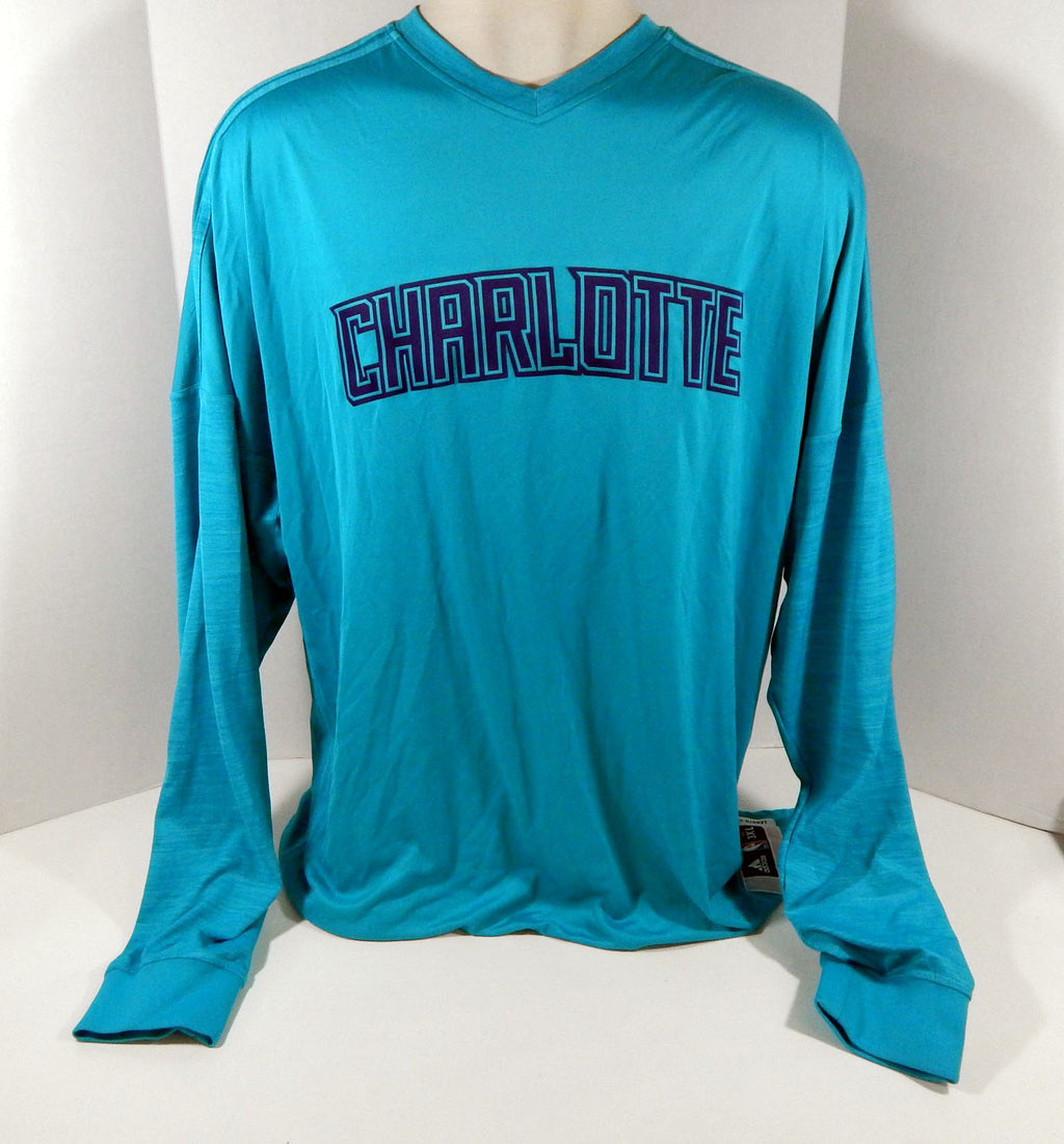 2015-16 Charlotte Hornets # Game Issued Teal Shooting Shirt 3XL2 DP08750