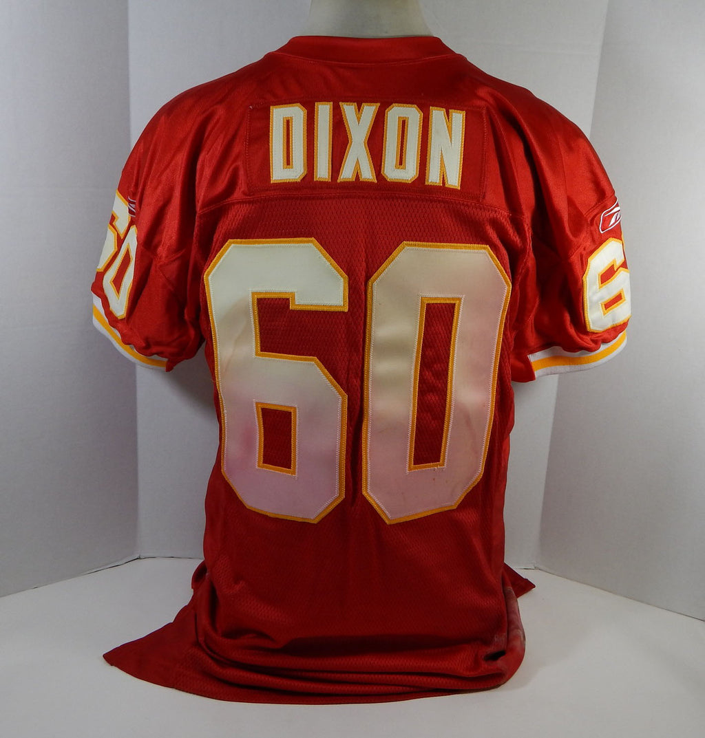 2004 Kansas City Chiefs Dixon #60 Game Issued Red Jersey 52 DP15635