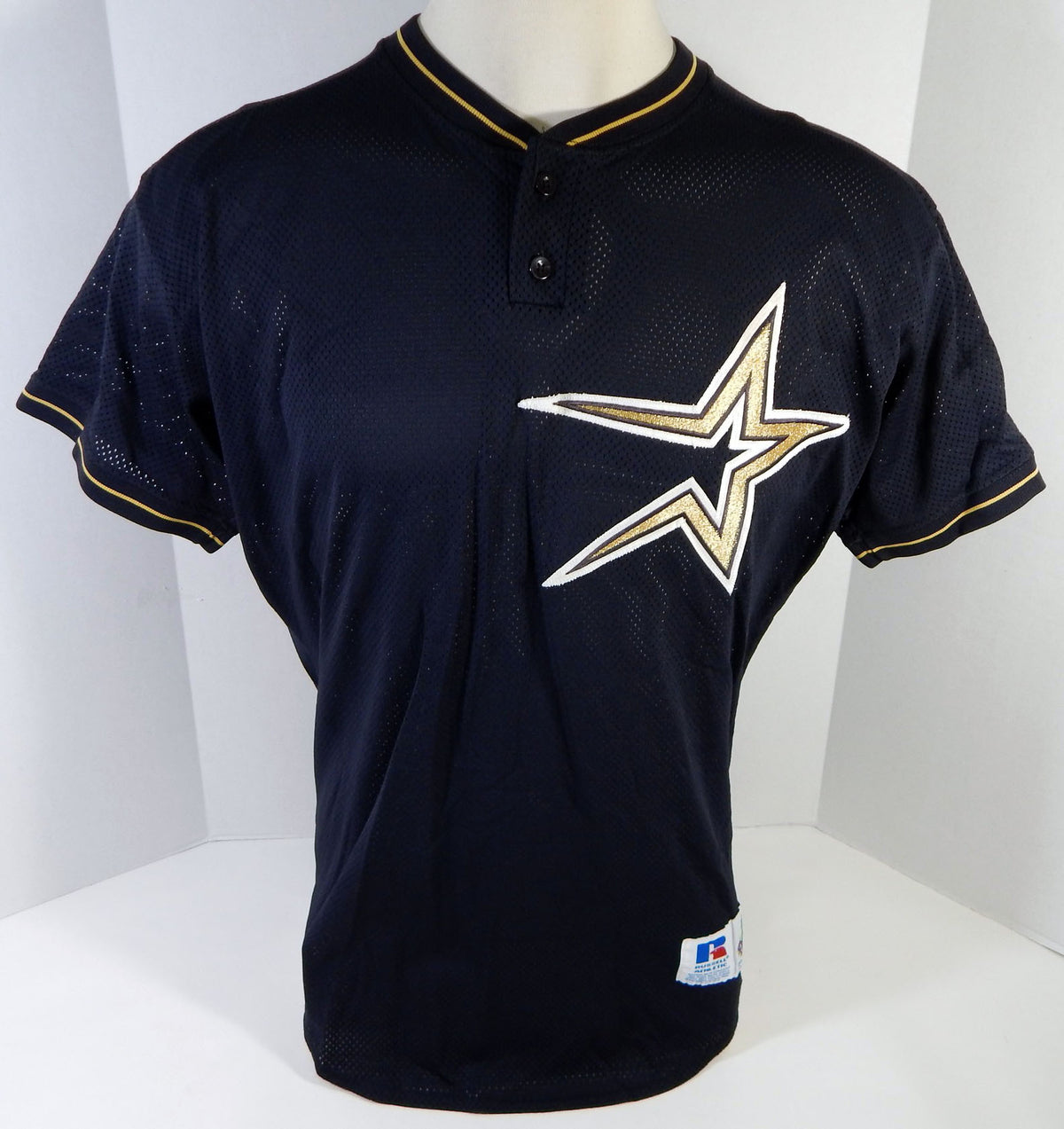 1997-99 Houston Astros #44 Game Used Black Jersey Batting Practice NP Rem 46 62 Pic2