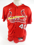2020 St Louis Cardinals Jake Woodford #40 Game Issued P Used Red Jersey ST BP 7