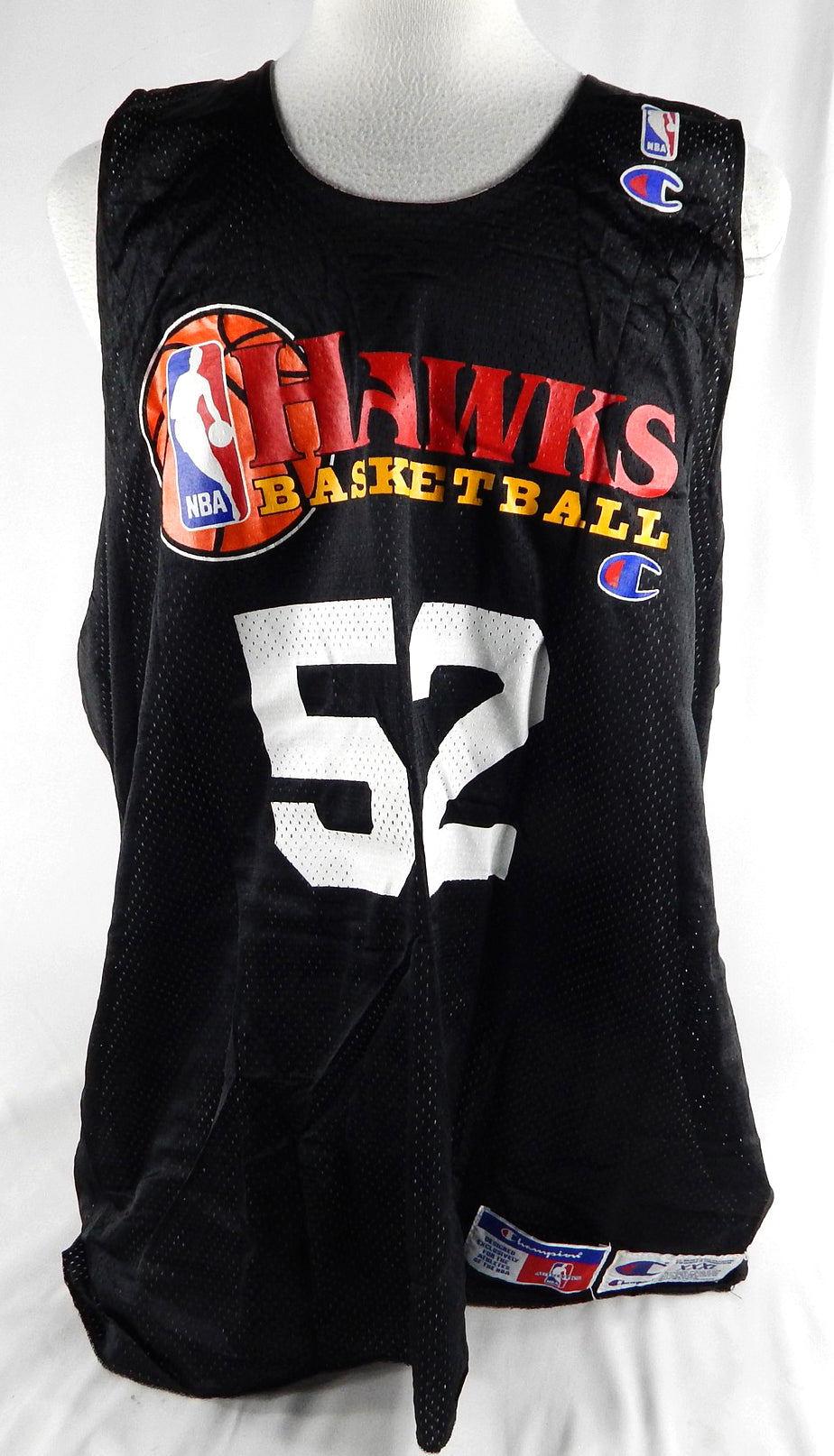 1990s Atlanta Hawks #52 Game Issued Black Practice Jersey XXXL 362
