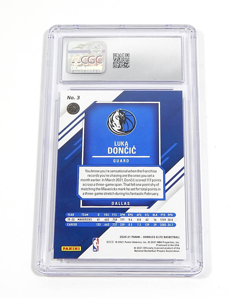 2020-21 Donruss Elite Luka Doncic #3 CGC 10 Pic2
