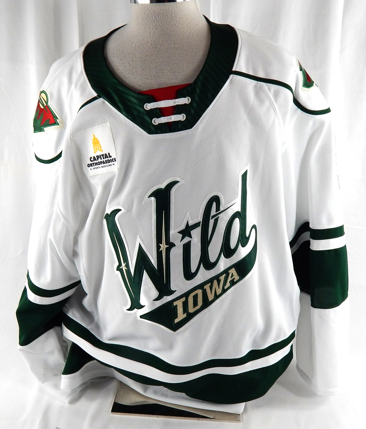 2020-21 Iowa Wild Pavel Novak #8 Game Used White Jersey Set 1 56 460