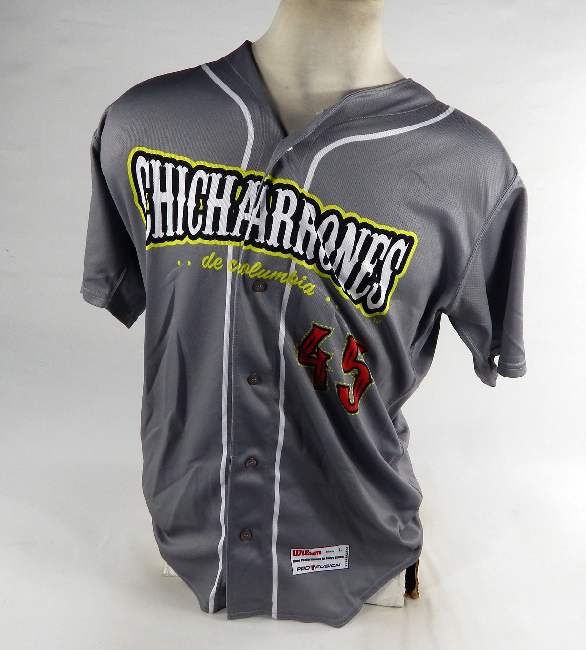 2022 Columbia Fireflies Connolly Butto #45 Game Used Grey Jersey Chicharrones