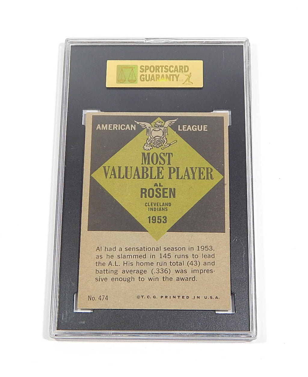 1961 Topps Al Rosen #474 AL MVP SGC 7.5 Pic2