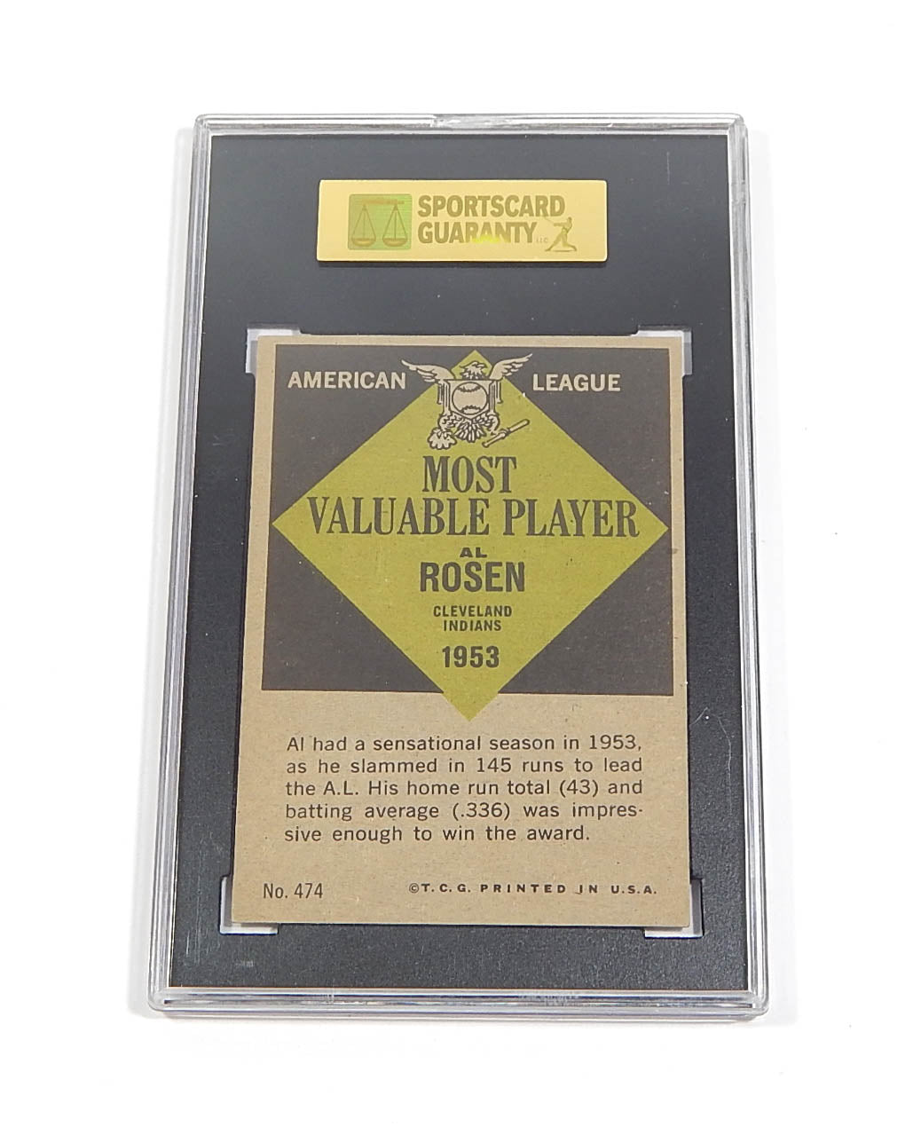 1961 Topps Al Rosen #474 AL MVP SGC 7.5 Pic2