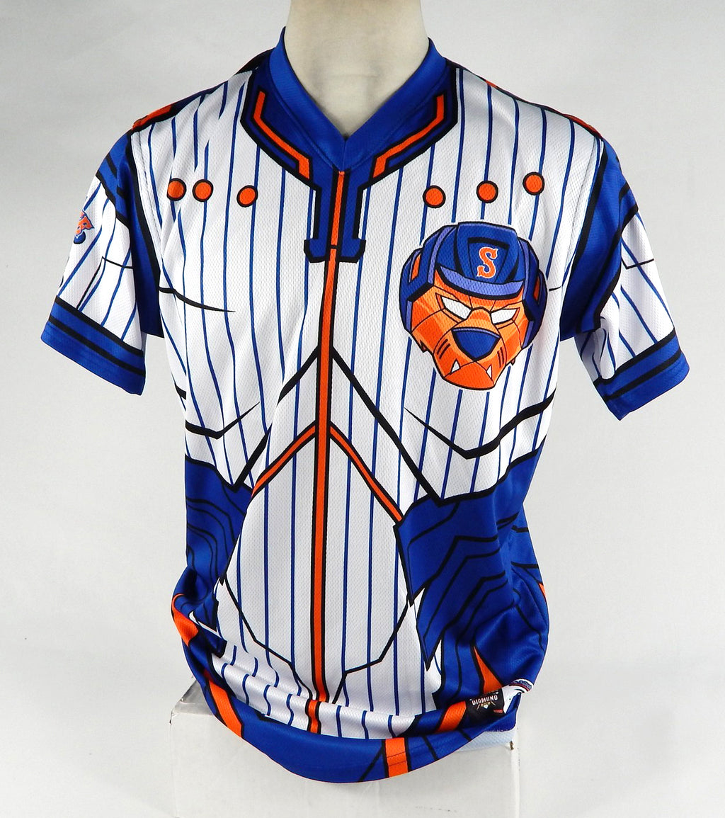 2023 Syracuse Mets Vinny Nittoli #32 Game Used White Jersey Marvel Defenders 44