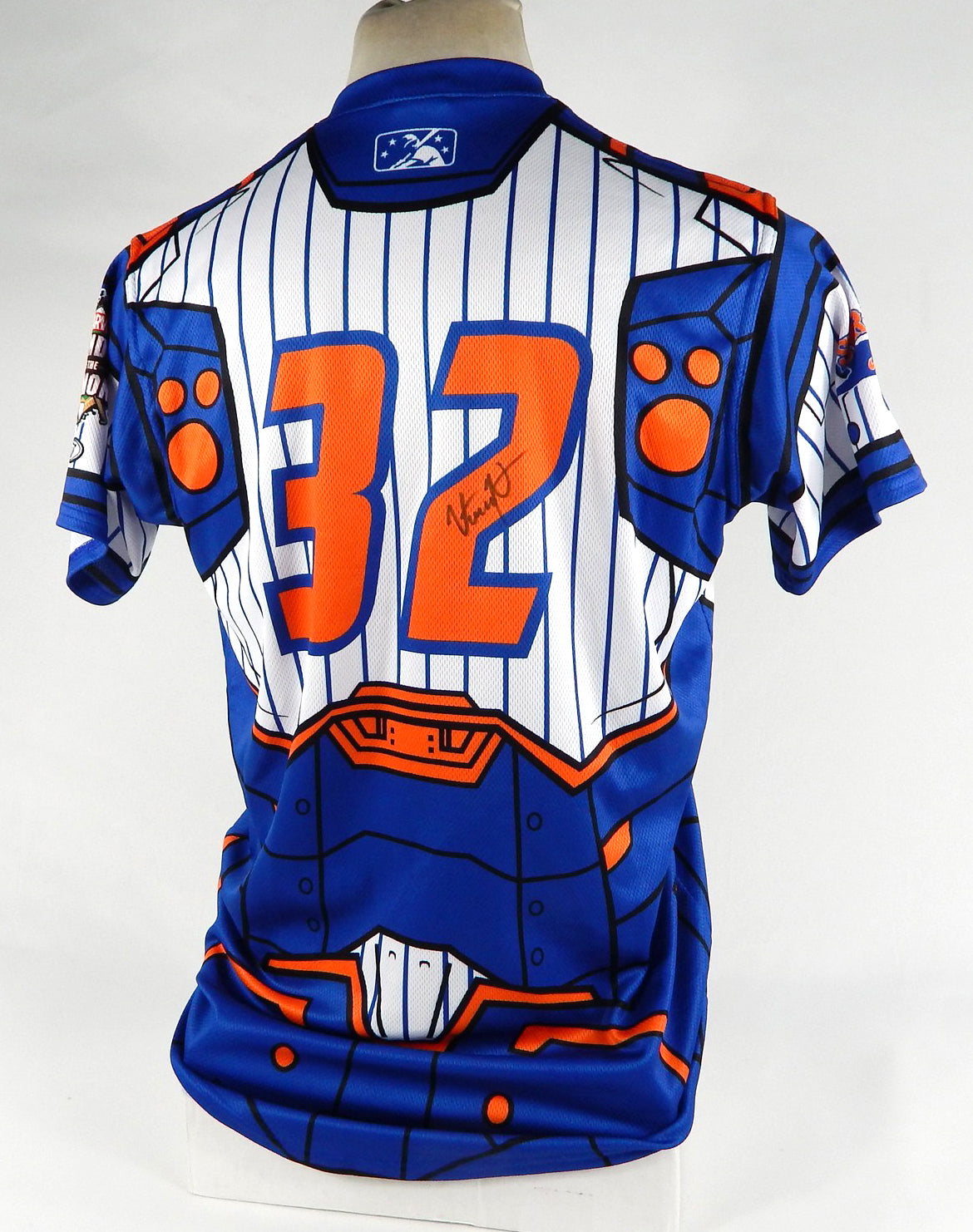 2023 Syracuse Mets Vinny Nittoli #32 Game Used White Jersey Marvel Defenders 44 Pic2