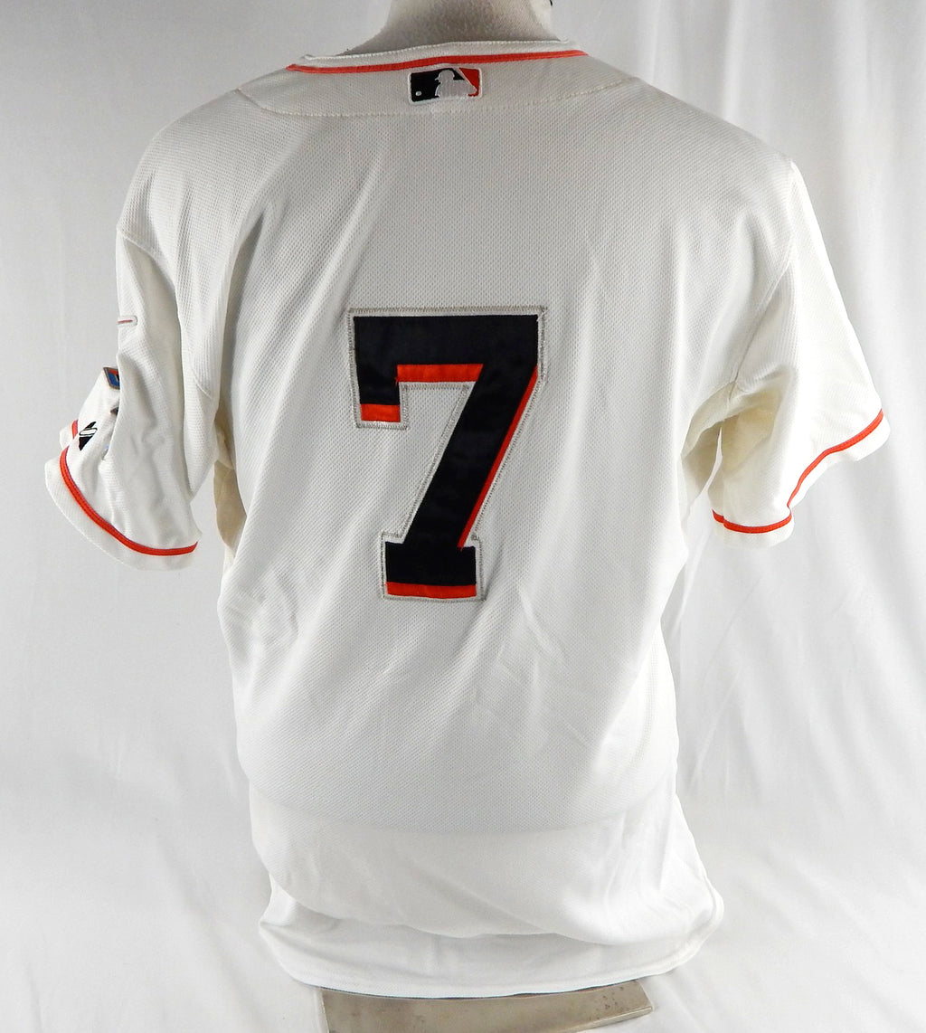 2012-18 Miami Marlins #7 Game Used White Jersey 44 755 Pic2