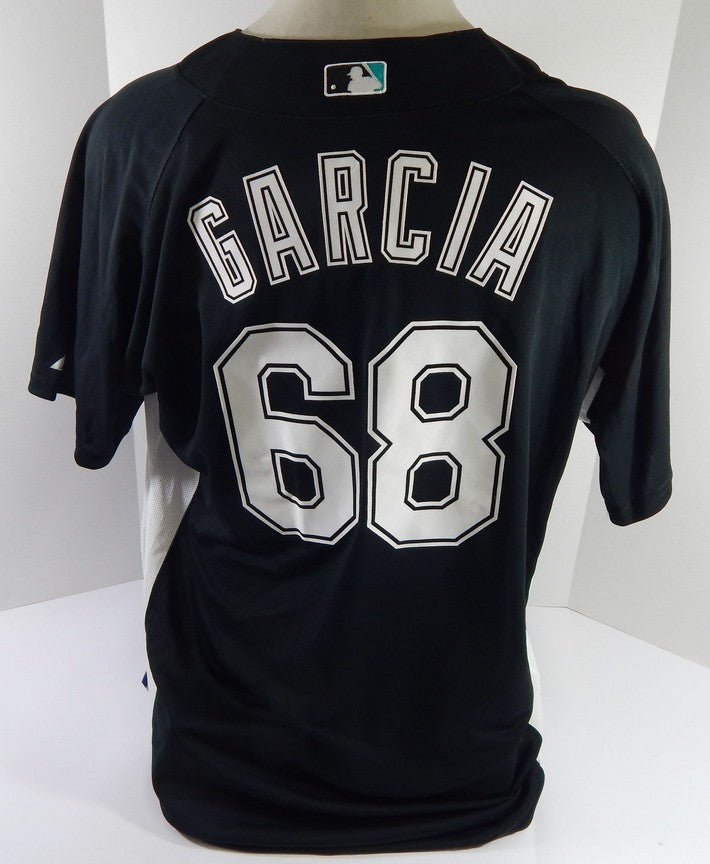Florida Marlins Harvey Garcia #68 Game Used Black Jersey BP ST XL DP53563