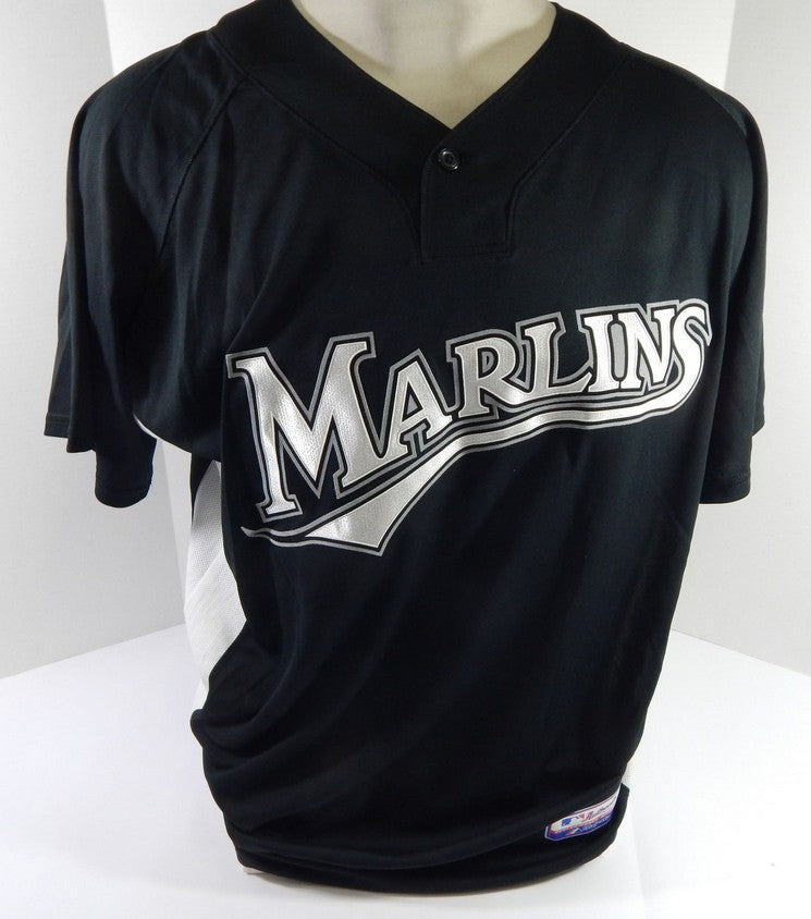 Florida Marlins Harvey Garcia #68 Game Used Black Jersey BP ST XL DP53563 Pic2