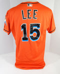 Miami Marlins Lee #15 Game Issued Orange Jersey DP13664
