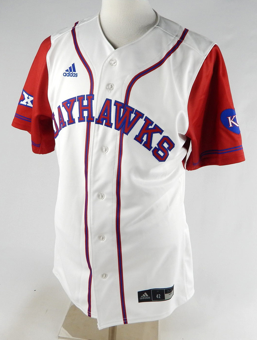2022 Kansas Jayhawks #45 Game Used White Jersey Buck O'Neil Patch Baseball 42 14