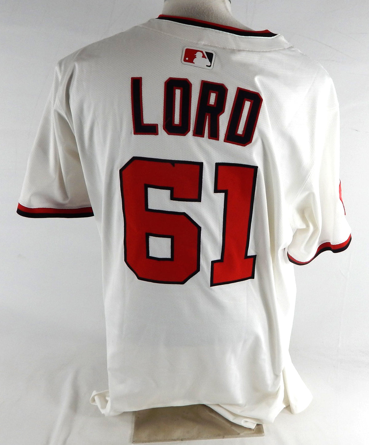 2025 Washington Nationals Brad Lord #61 Game Issued Pos Used White Jersey 48 065 Pic2