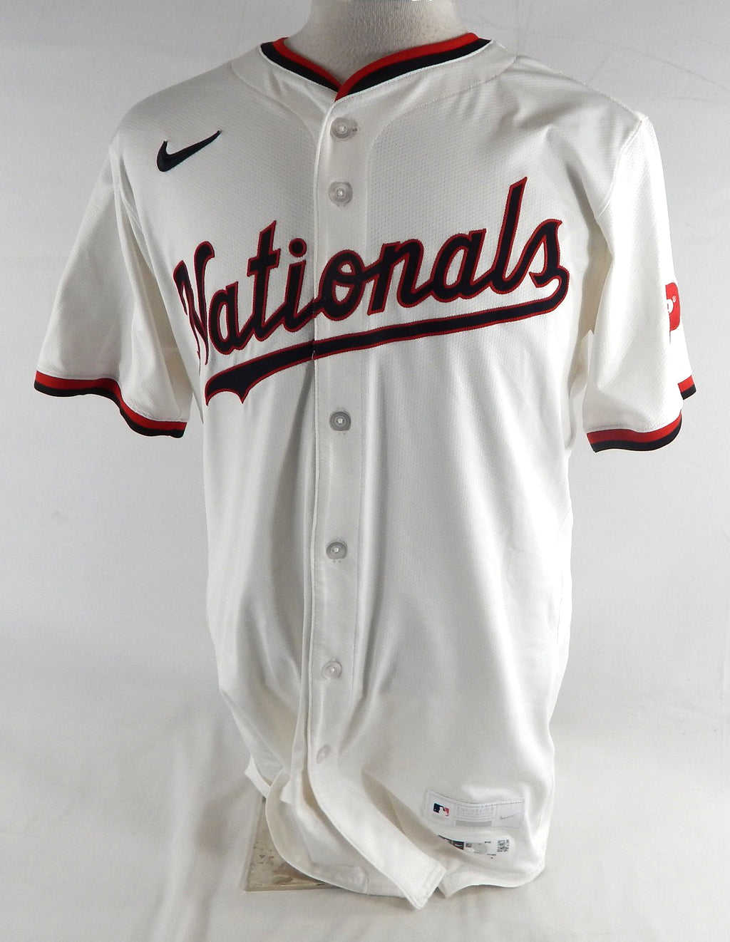 2025 Washington Nationals Paul DeJong #14 Game Issued Pos Used White Jersey 6