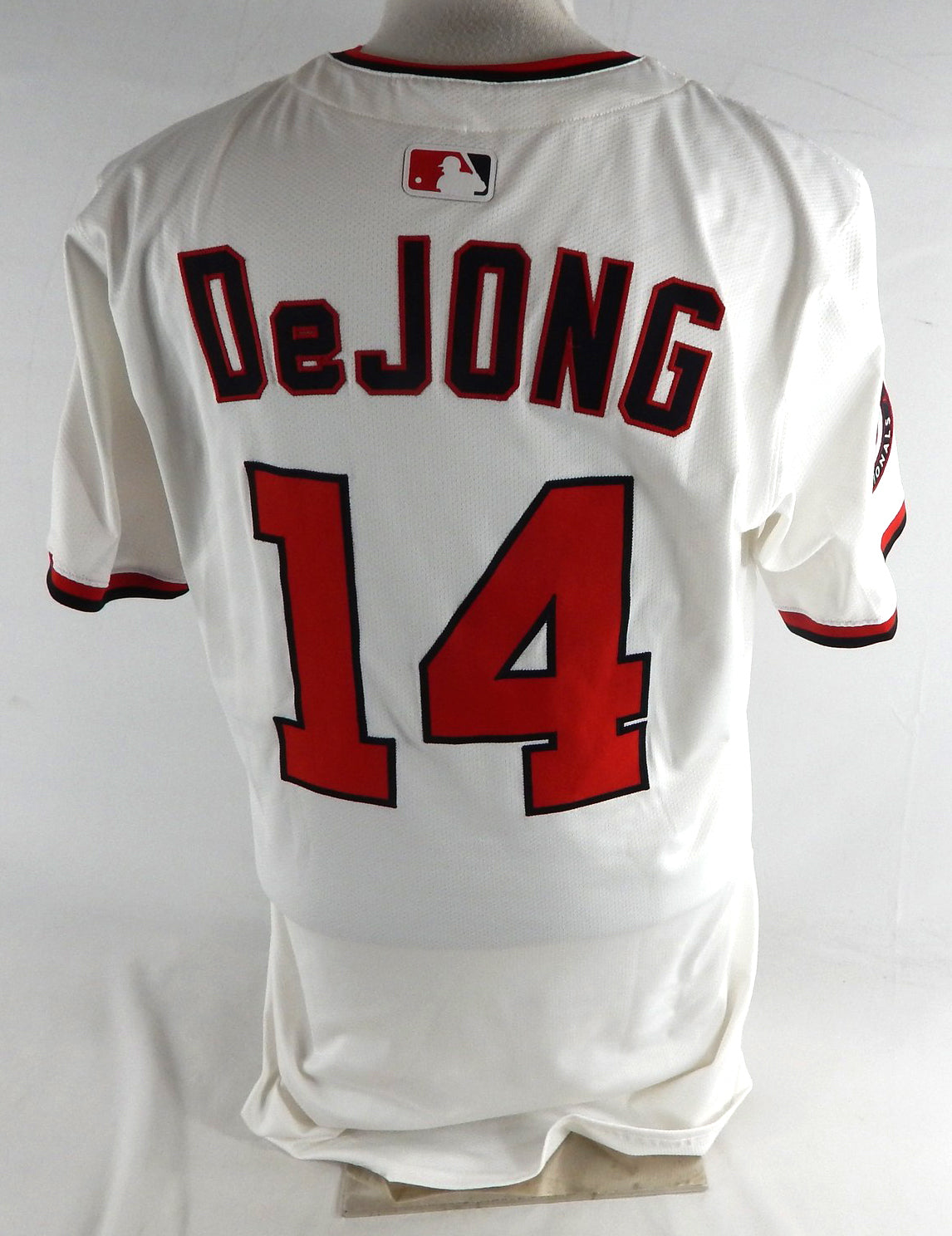 2025 Washington Nationals Paul DeJong #14 Game Issued Pos Used White Jersey 6 Pic2