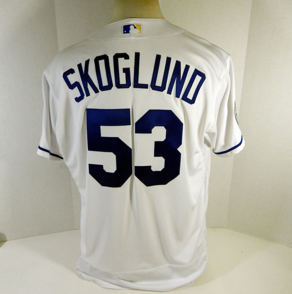 2020 Kansas City Royals Eric Skoglund #53 Game Issued White Jersey DG Patch 08