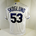 2020 Kansas City Royals Eric Skoglund #53 Game Issued White Jersey DG Patch 08