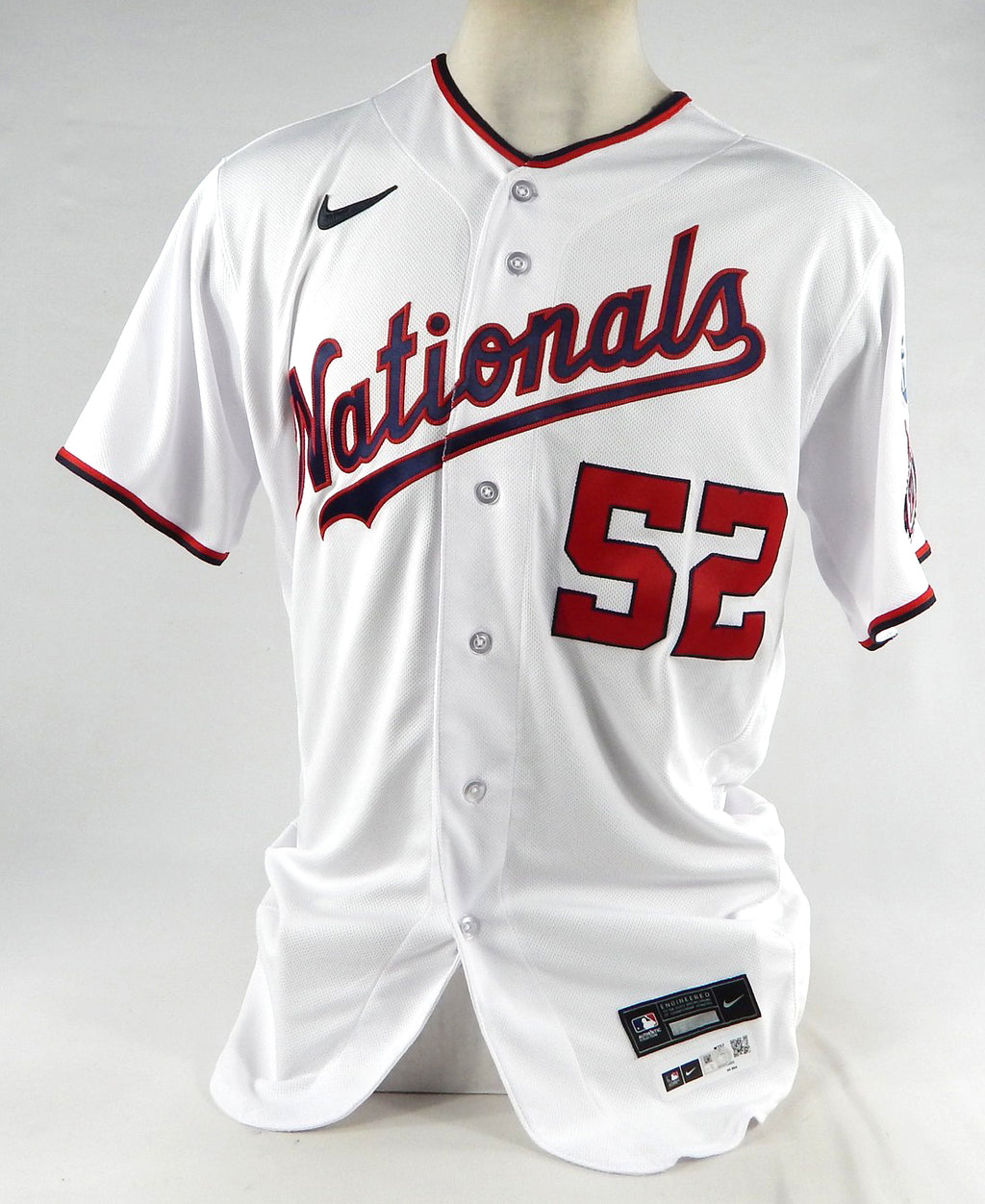 2023 Washington Nationals Rico Garcia #52 Game Issued White Jersey 44 524 Pic2
