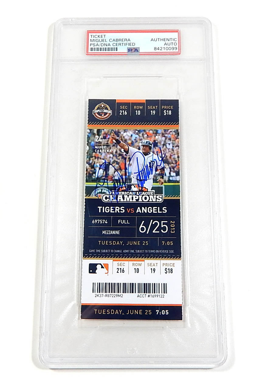 Miguel Cabrera Signed 2013 Detroit Tigers Full Ticket Auto Autograph PSA/DNA