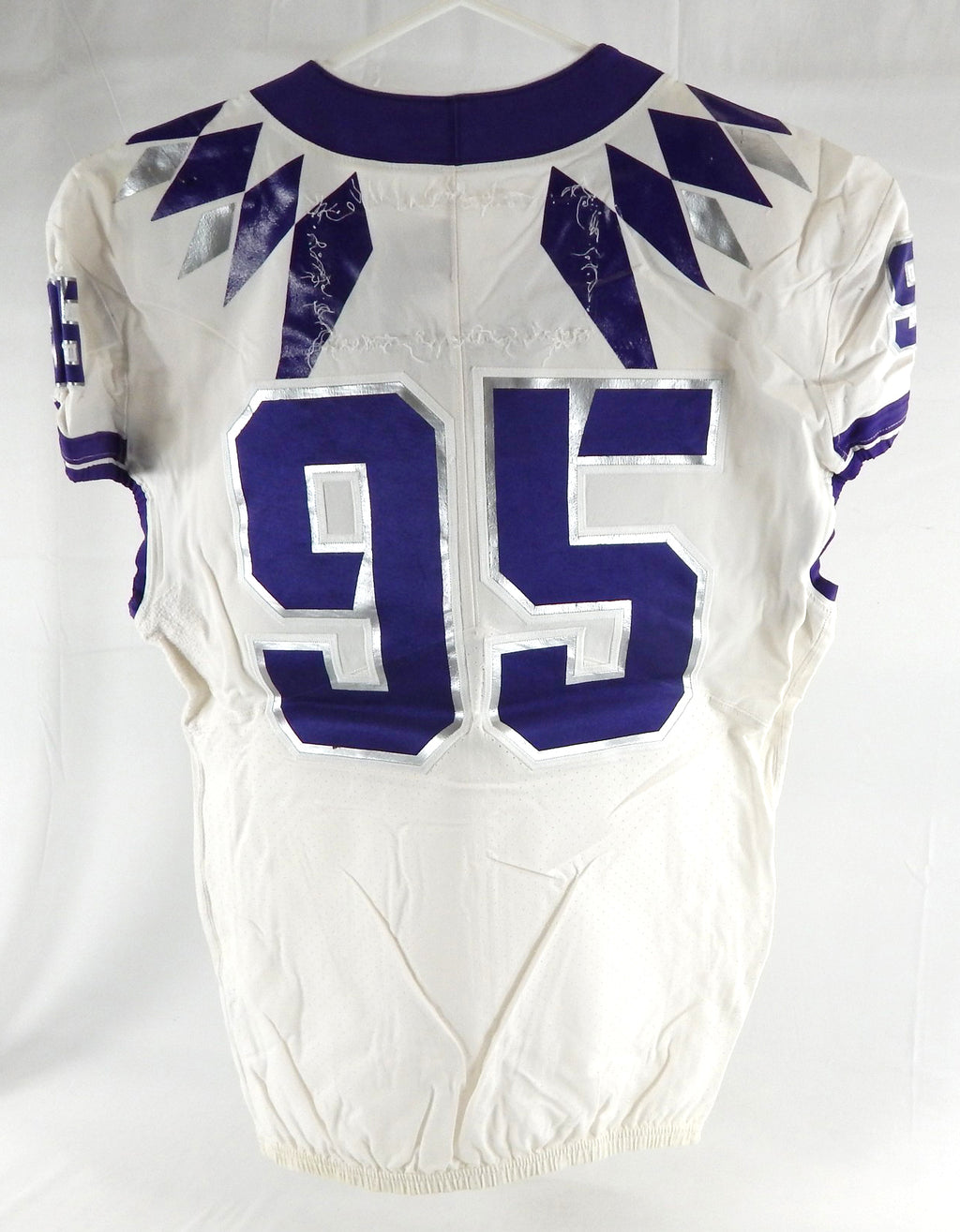 2019-24 Texas Christian TCU Frogs #95 Game Used White Jersey Football NP R 46 6 Pic2