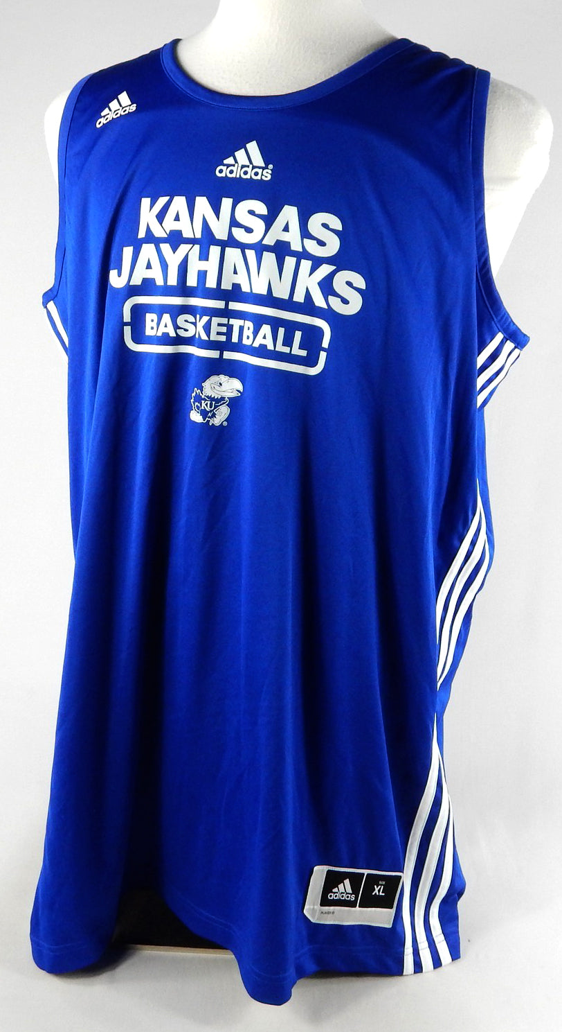 2016-17 Kansas Jayhawks Game Issued Blue Practice Jersey Basketball XL 118