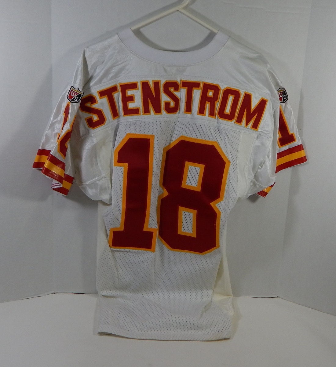 1995 Kansas City Chiefs Steve Stenstrom #18 Game Issued White Jersey Rookie S 7