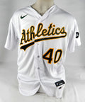 2023 Oakland Athletics Yacksel Rios #40 Game Issued White Jersey Sal Vida P 46 5