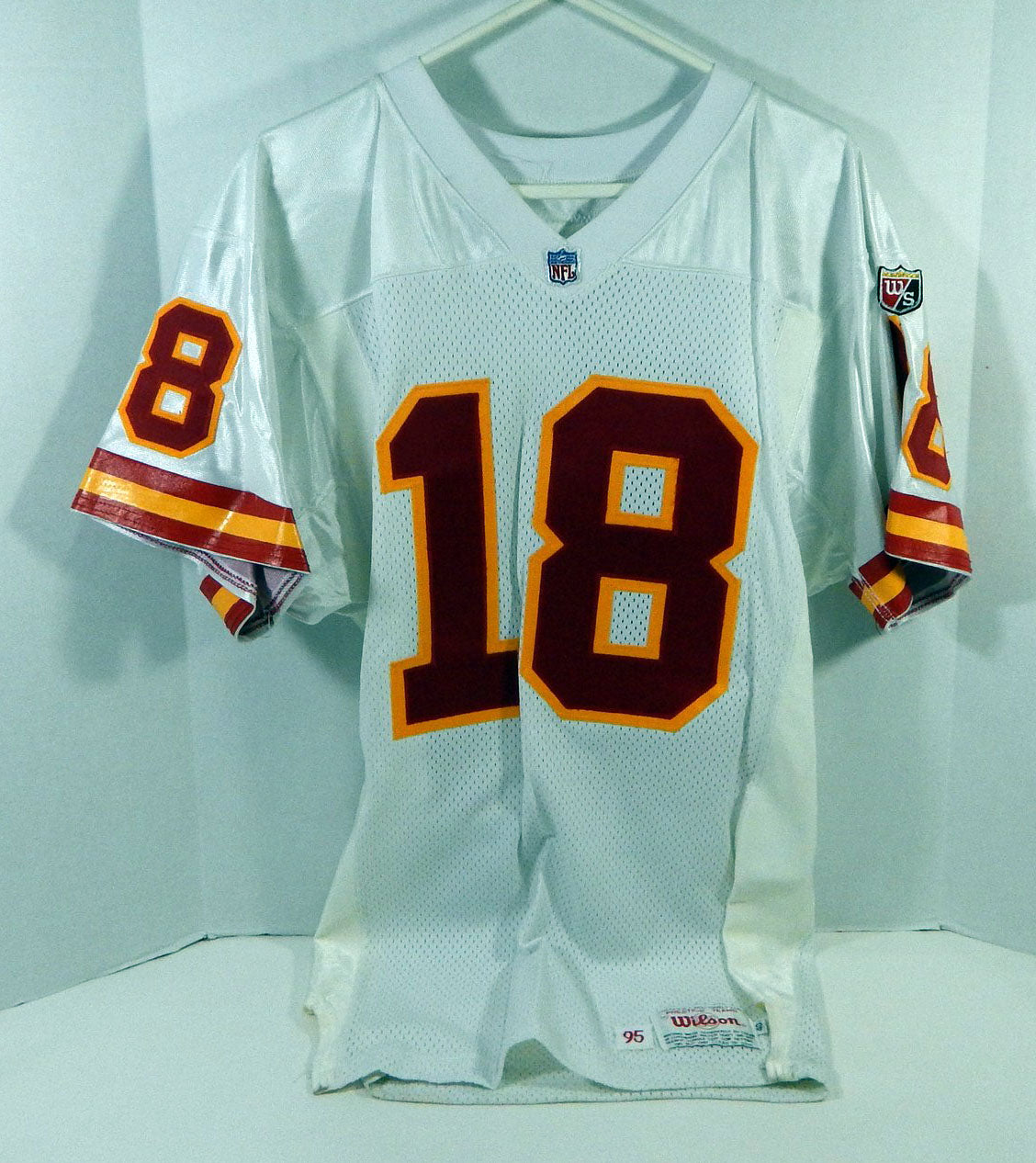 1995 Kansas City Chiefs Steve Stenstrom #18 Game Issued White Jersey Rookie S 7 Pic2