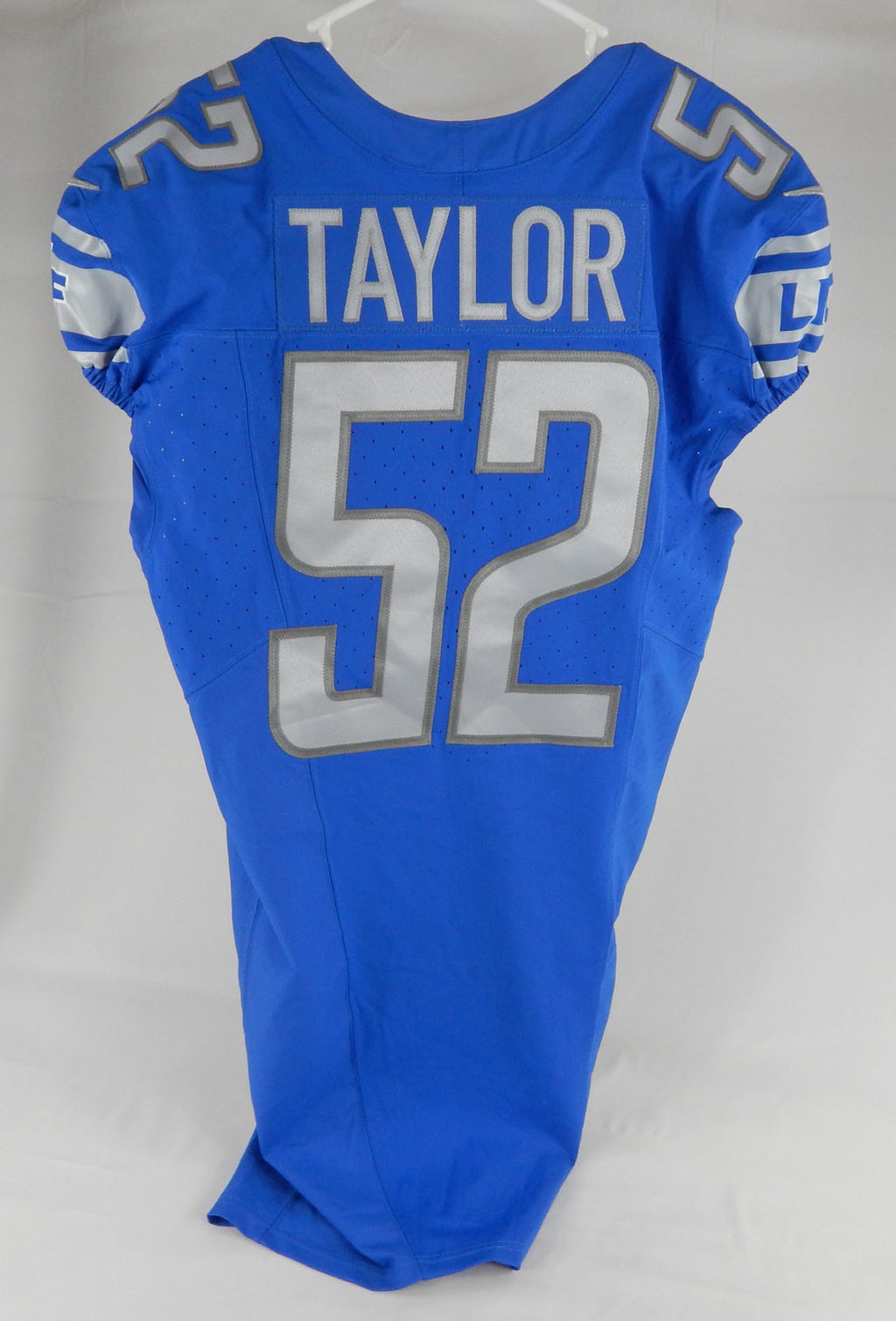 2023 Detroit Lions Demetrius Taylor #52 Game Issued Blue Jersey 90th Patch 1 Pic2