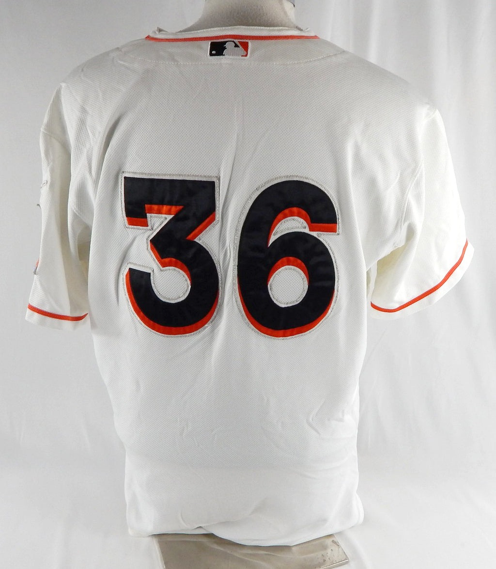 2012-18 Miami Marlins #36 Game Used White Jersey 48 760 Pic2