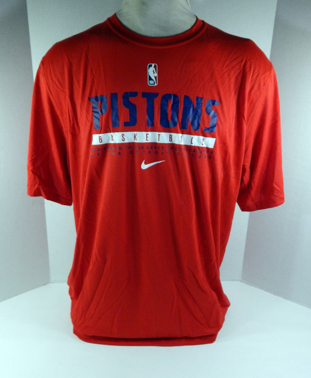 2020-21 Detroit Pistons Game Issued Red Training Shirt Nike 3XLT 49S