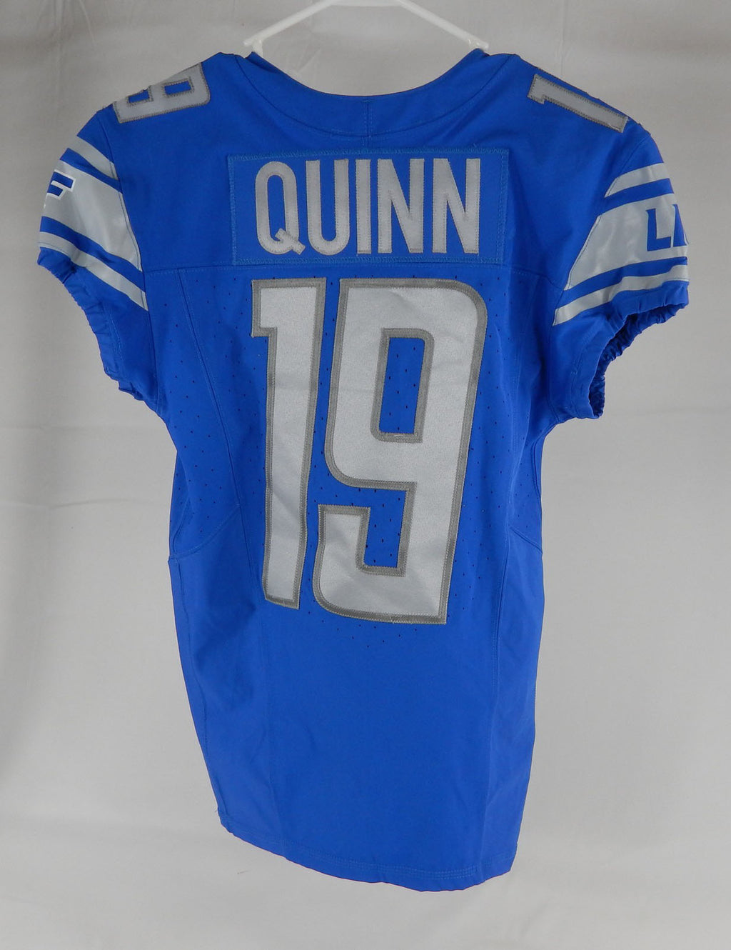 2023 Detroit Lions Trey Quinn #19 Game Issued Blue Jersey 90th Patch 38+4 953 Pic2