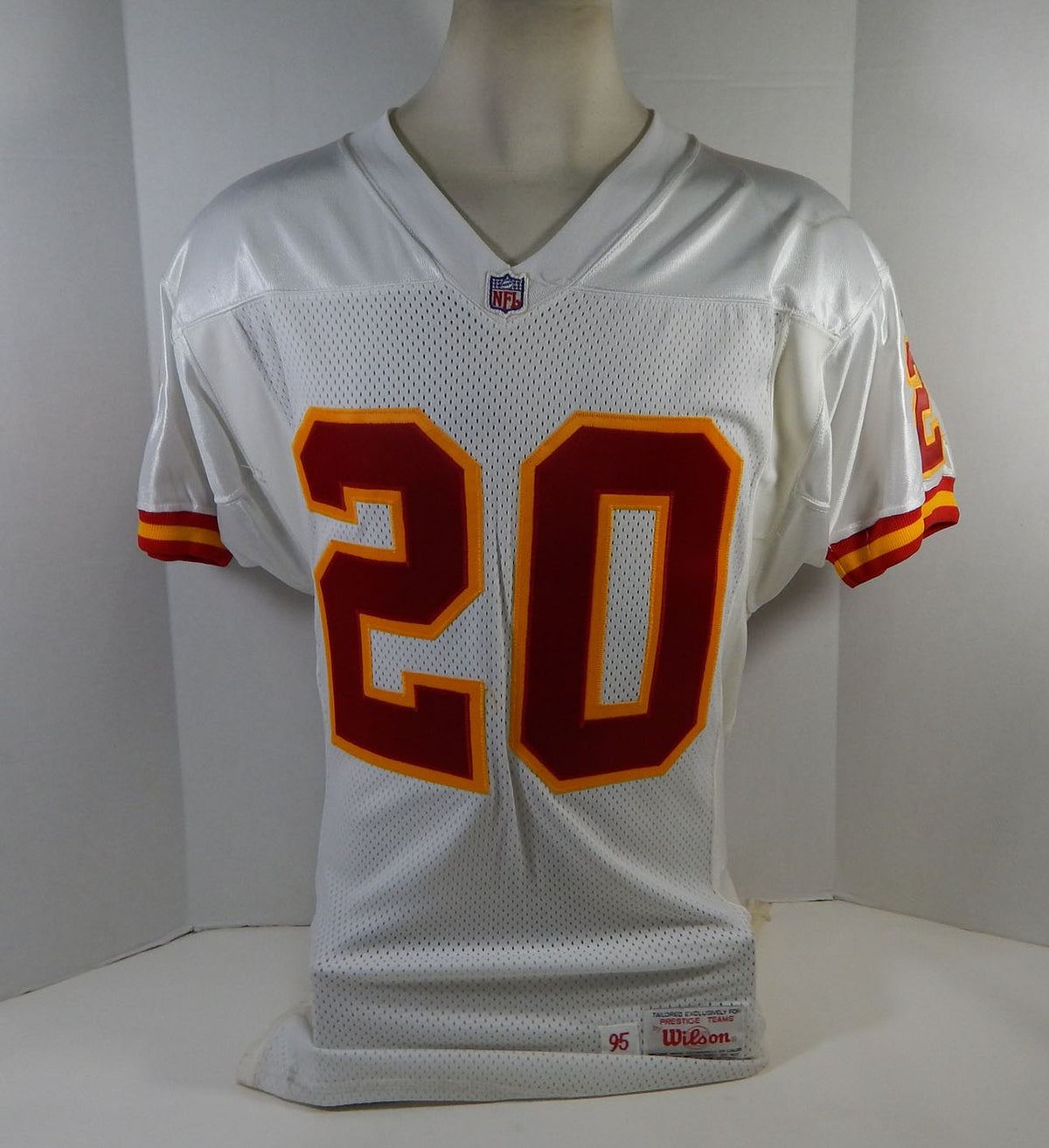 1995 Kansas City Chiefs #20 Game Issued White Jersey 42 DP15651 Pic2